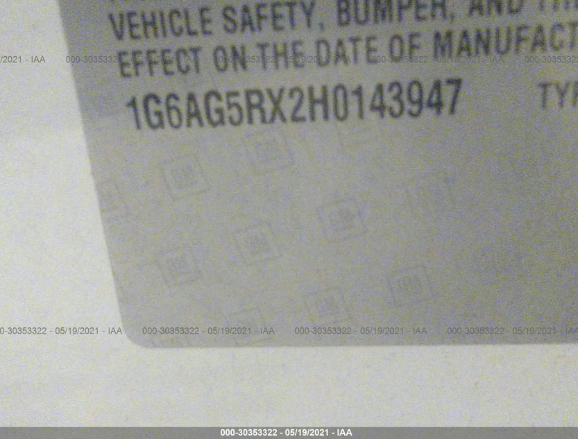 1G6AG5RX2H0143947