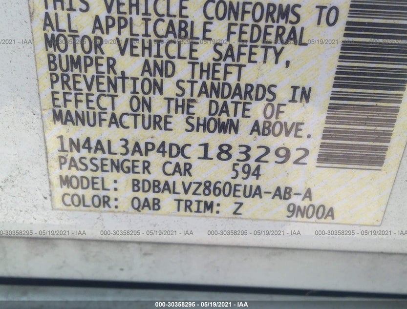 1N4AL3AP4DC183292