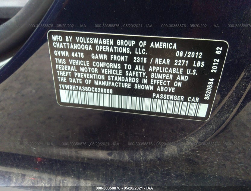 1VWBH7A38DC028066