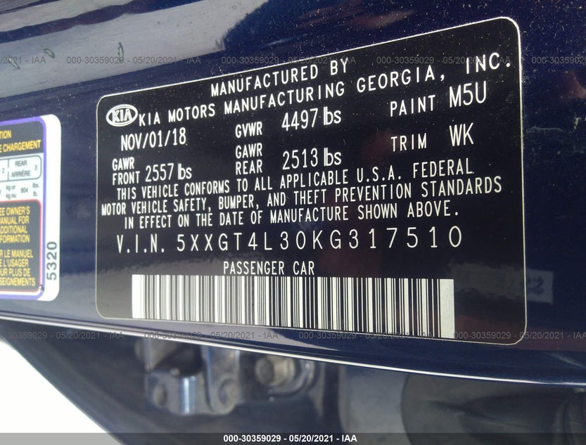 5XXGT4L30KG317510