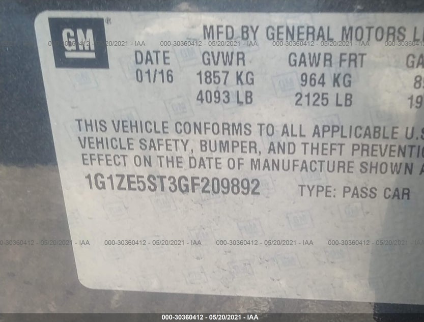 1G1ZE5ST3GF209892
