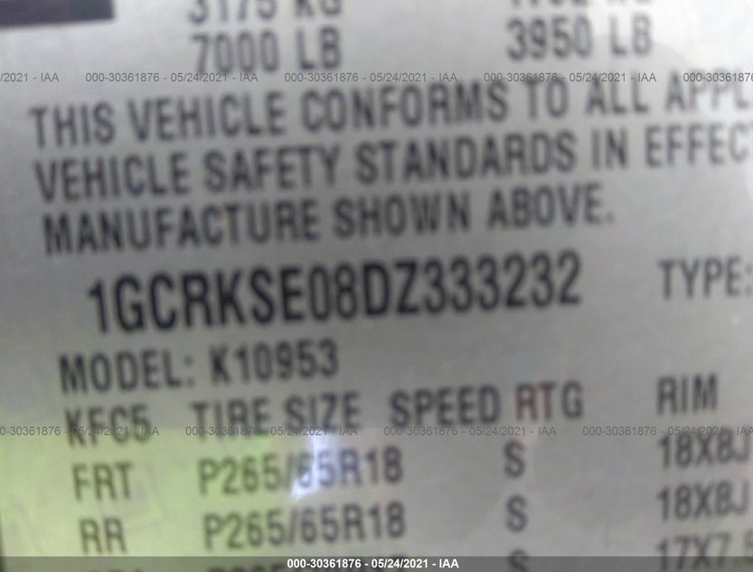 1GCRKSE08DZ333232