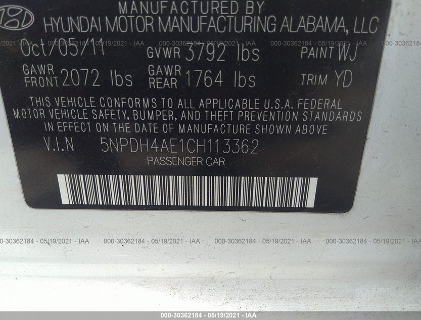 5NPDH4AE1CH113362