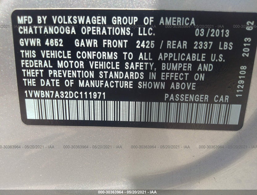 1VWBN7A32DC111971
