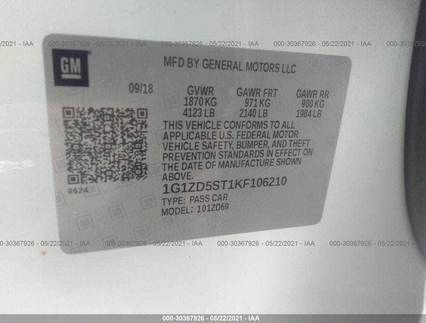 1G1ZD5ST1KF106210