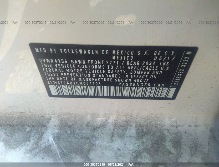 3VW4T7AU1HM064105