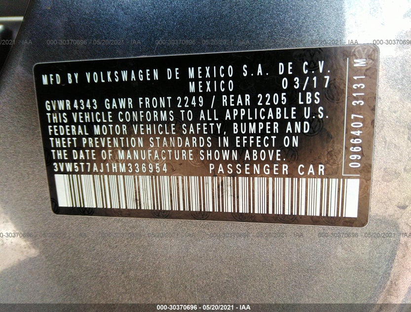 3VW5T7AJ1HM336954
