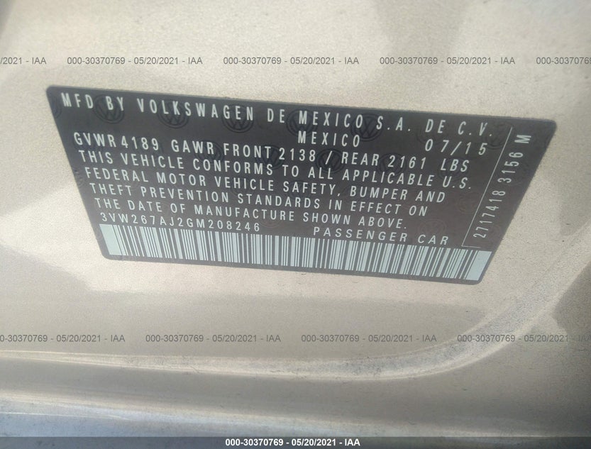 3VW267AJ2GM208246