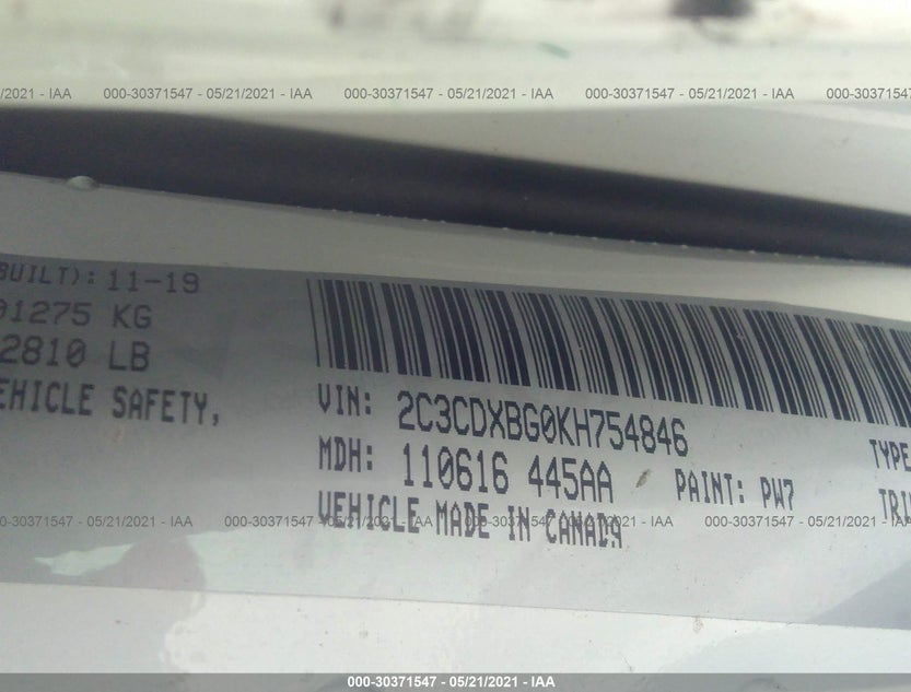 2C3CDXBG0KH754846