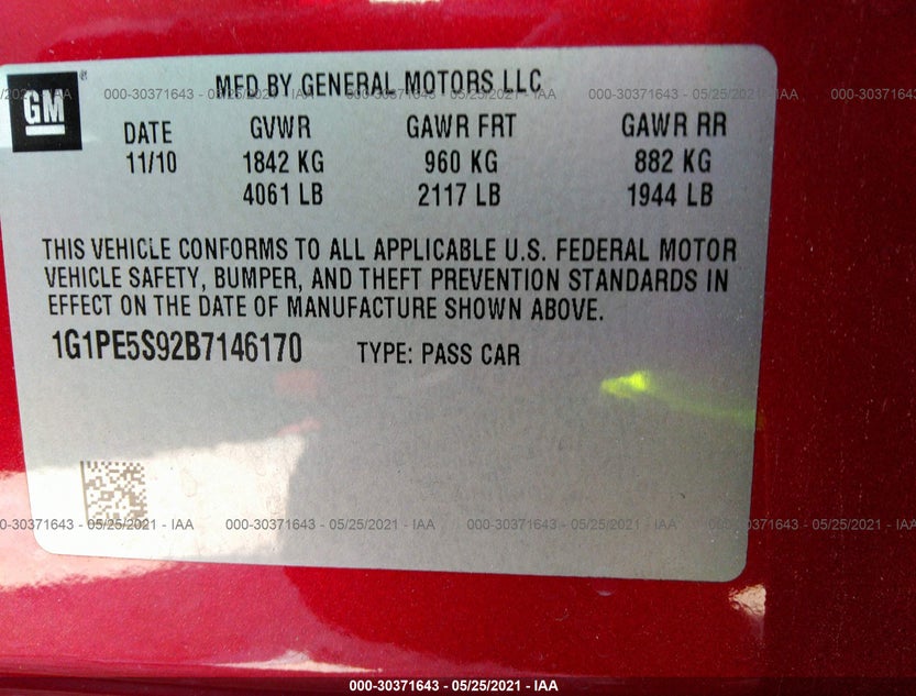 1G1PE5S92B7146170