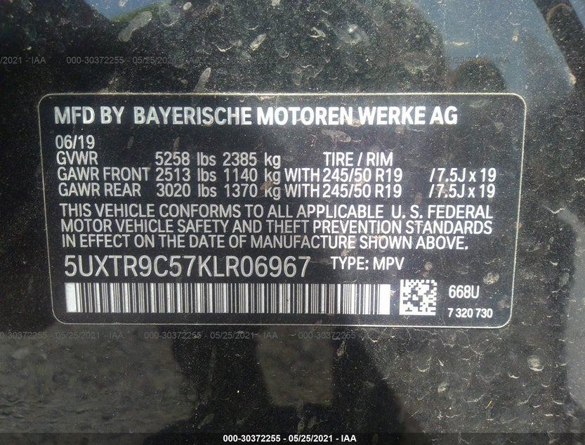 5UXTR9C57KLR06967