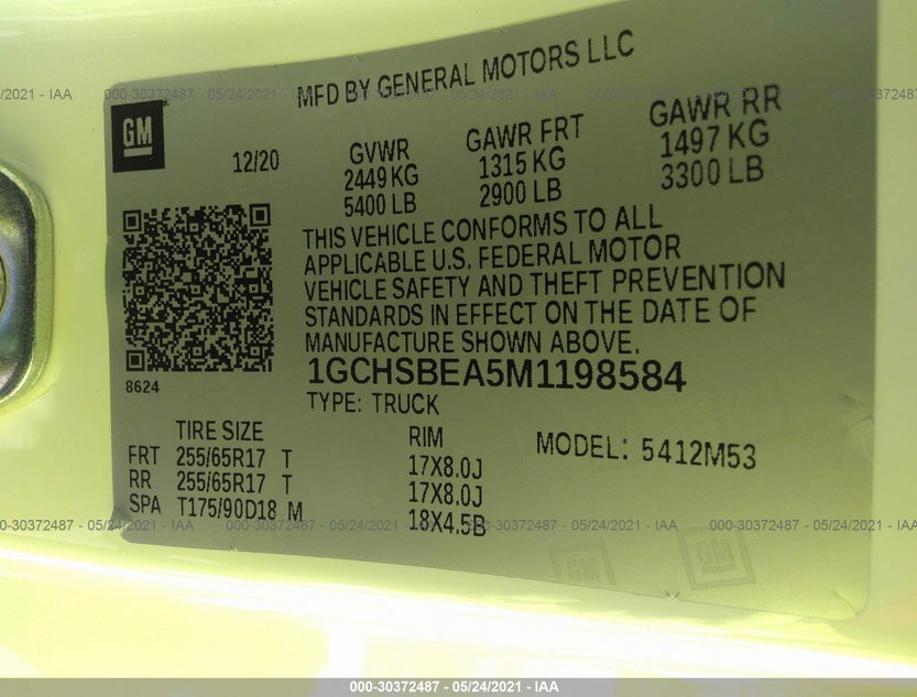 1GCHSBEA5M1198584