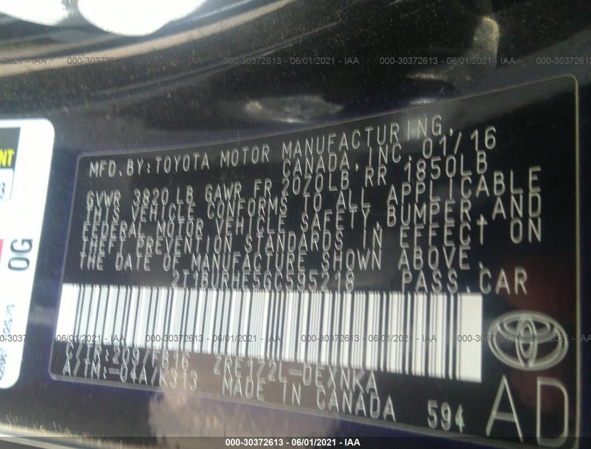 2T1BURHE5GC595218