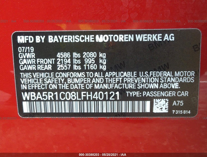 WBA5R1C08LFH40121