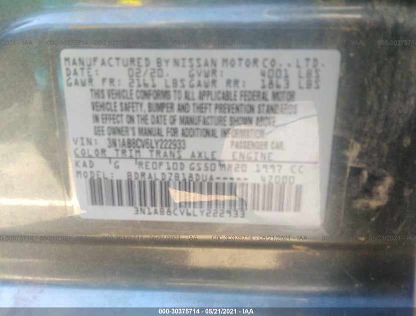 3N1AB8CV6LY222933