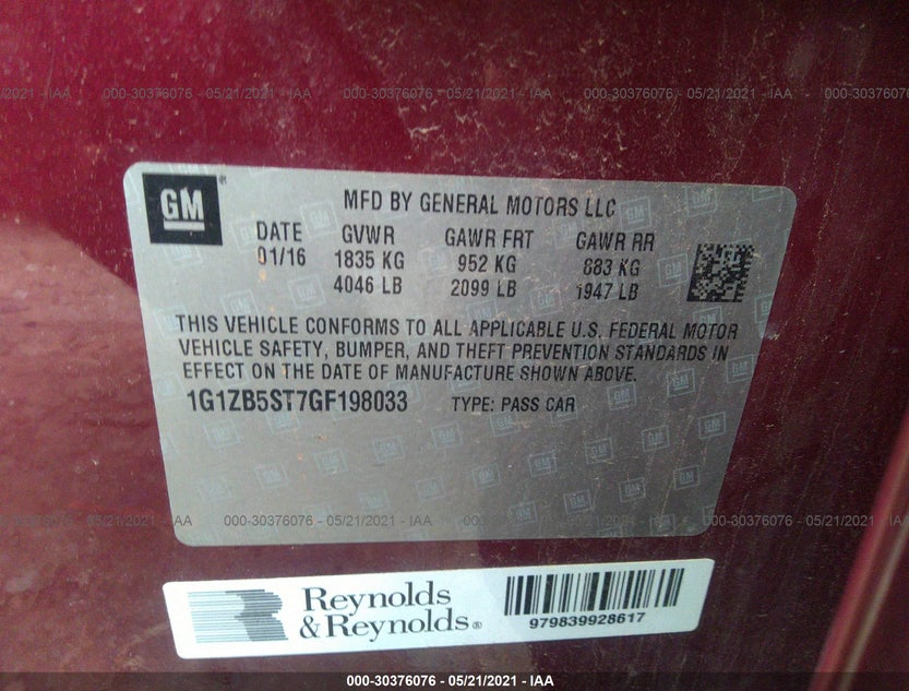 1G1ZB5ST7GF198033