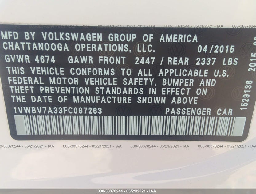 1VWBV7A33FC087263