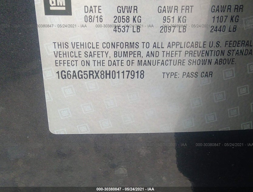 1G6AG5RX8H0117918