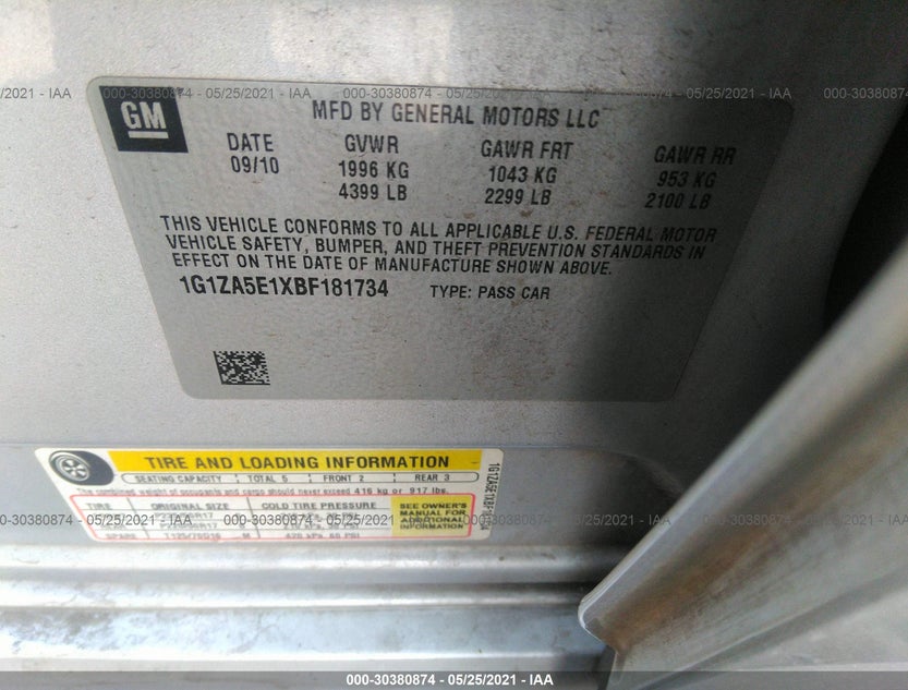 1G1ZA5E1XBF181734