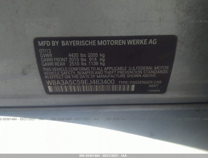 WBA3A5C59EJ463400