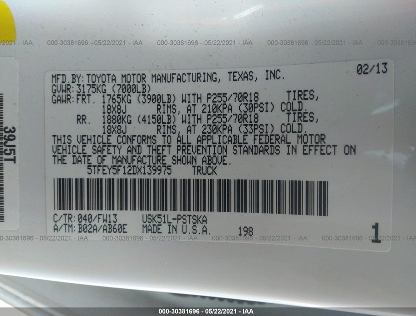 5TFEY5F12DX139975