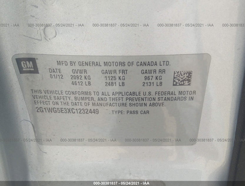 2G1WG5E3XC1232449