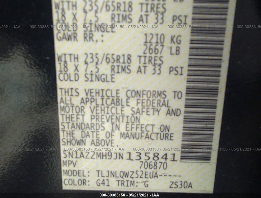 5N1AZ2MH9JN135841