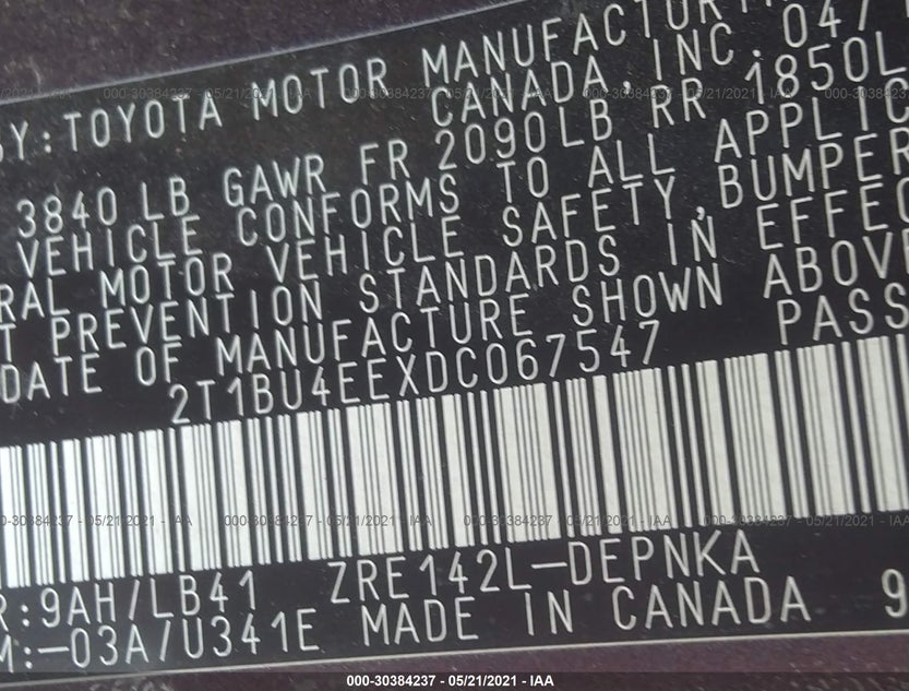 2T1BU4EEXDC067547