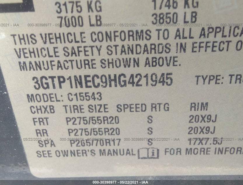 3GTP1NEC9HG421945