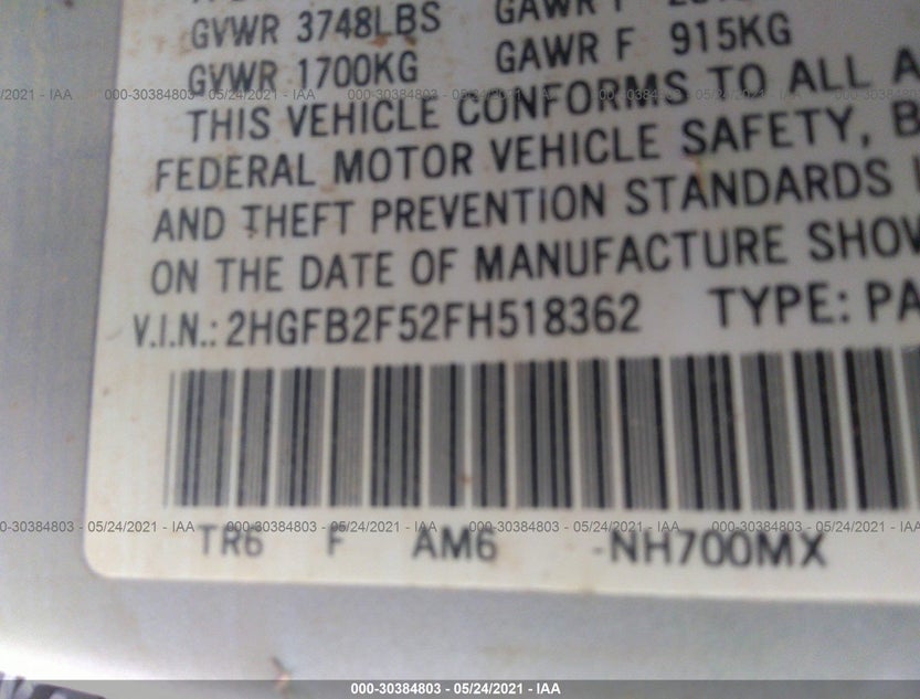 2HGFB2F52FH518362