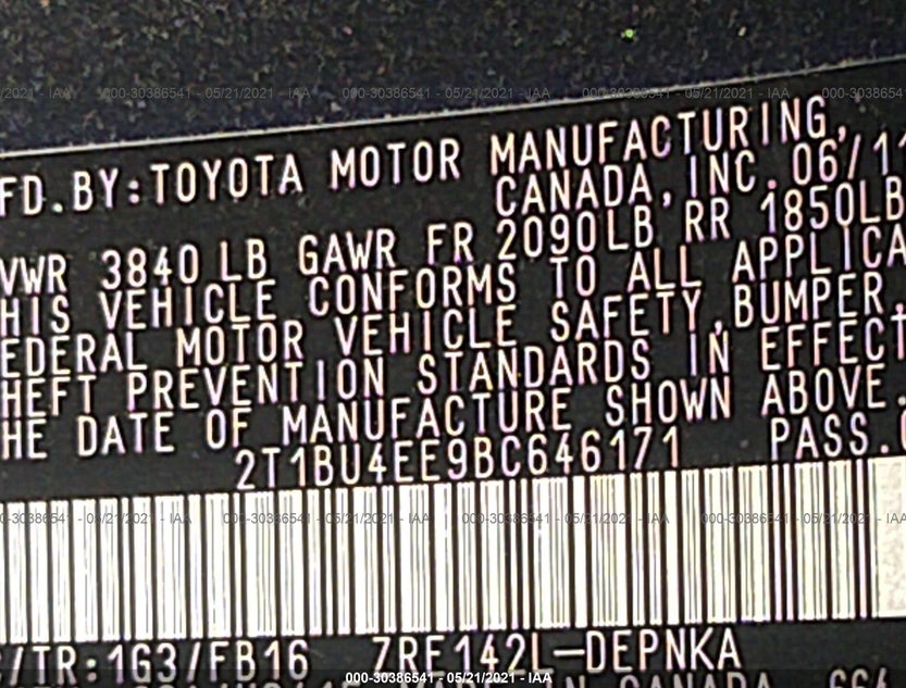 2T1BU4EE9BC646171