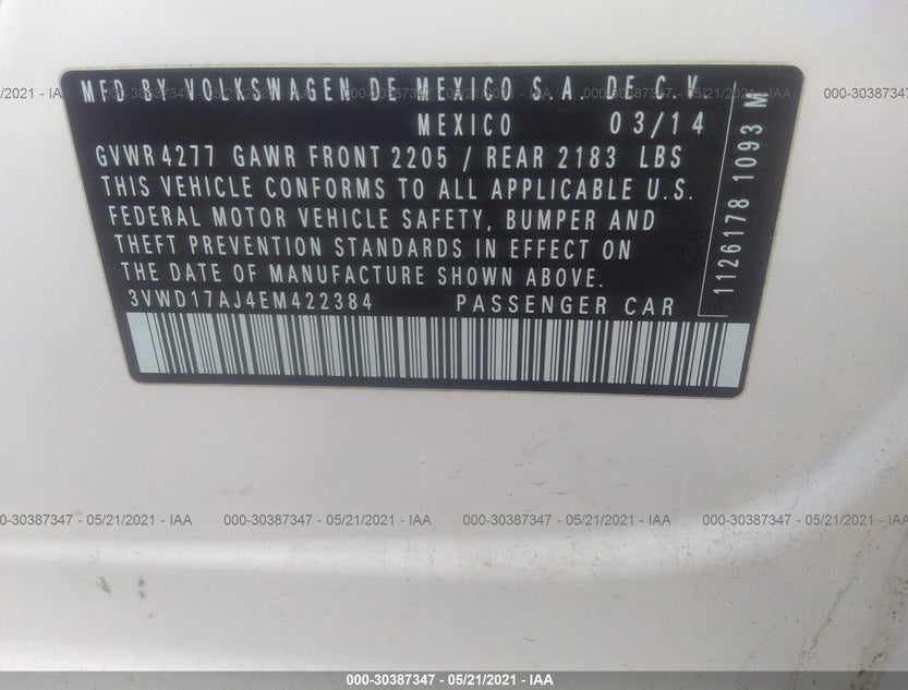 3VWD17AJ4EM422384