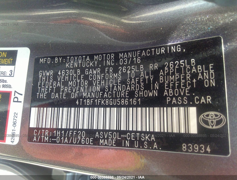 4T1BF1FK8GU586161