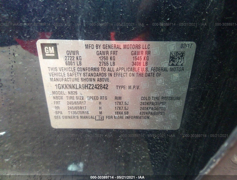 1GKKNKLA9HZ242842