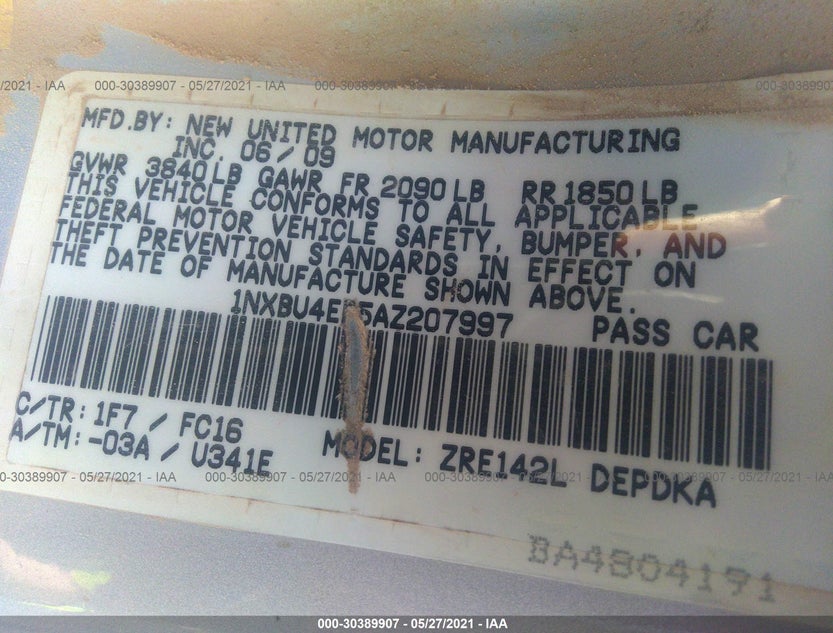 1NXBU4EE5AZ207997