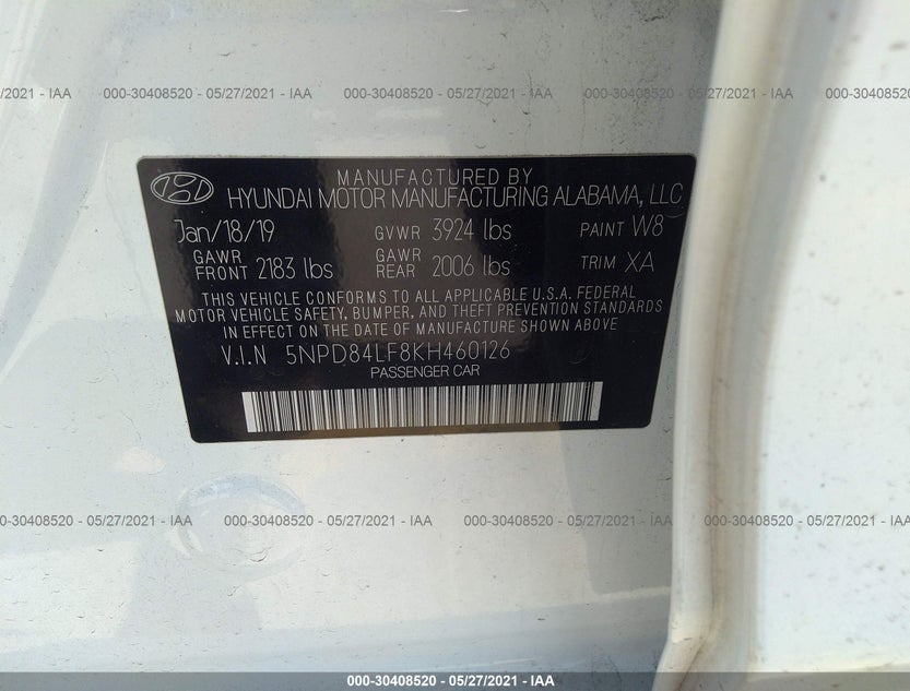 5NPD84LF8KH460126
