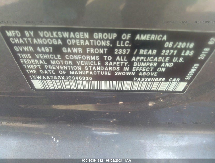1VWAA7A3XJC040330
