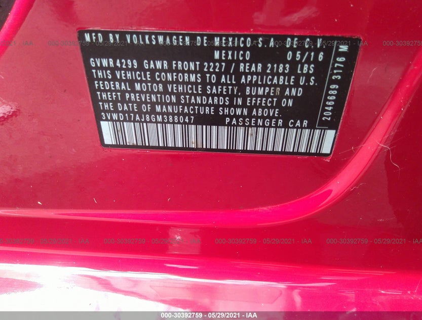 3VWD17AJ8GM388047