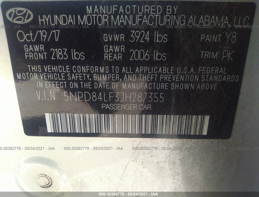 5NPD84LF3JH287355