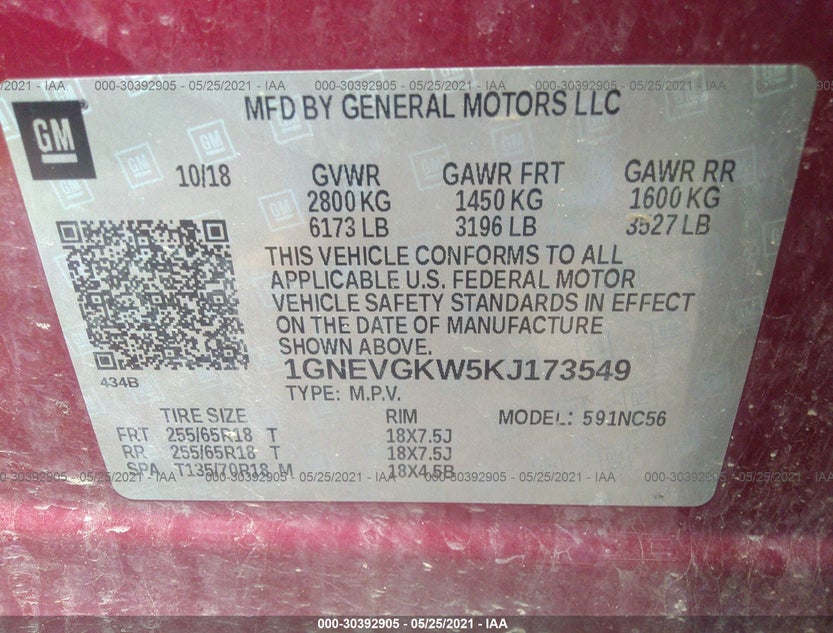 1GNEVGKW5KJ173549