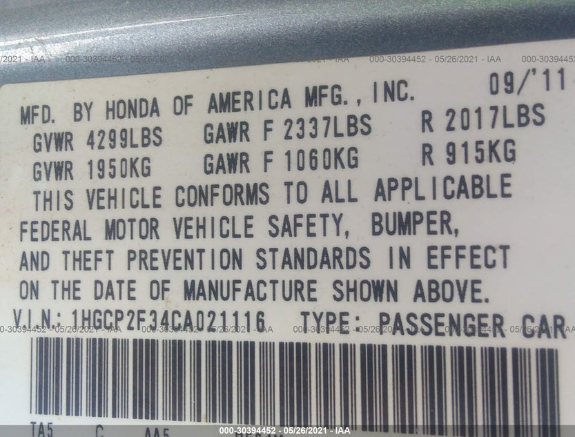 1HGCP2F34CA021116