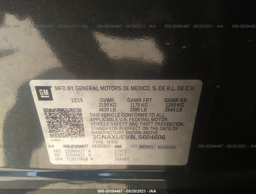 3GNAXUEV8LS604606