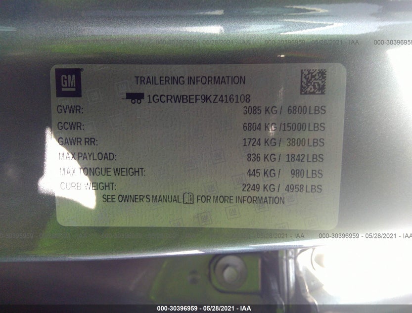 1GCRWBEF9KZ416108