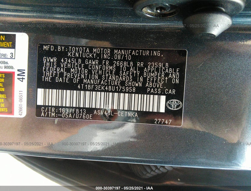 4T1BF3EK4BU175958
