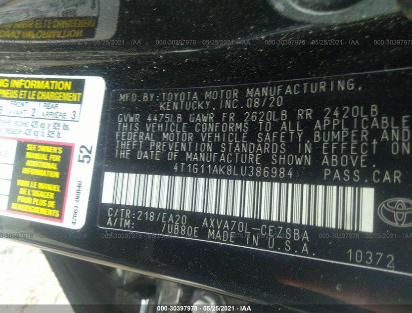 4T1G11AK8LU386984