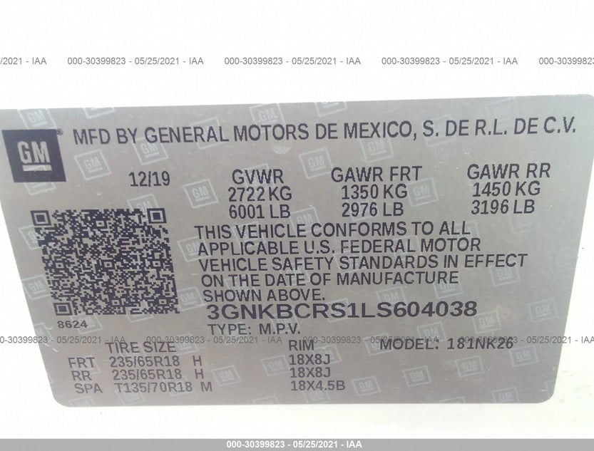 3GNKBCRS1LS604038