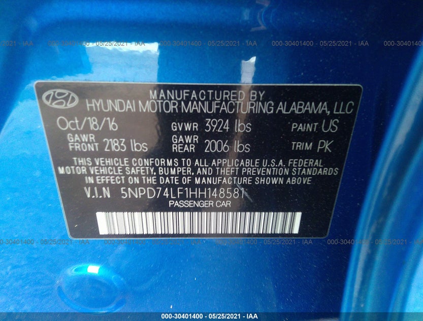 5NPD74LF1HH148581