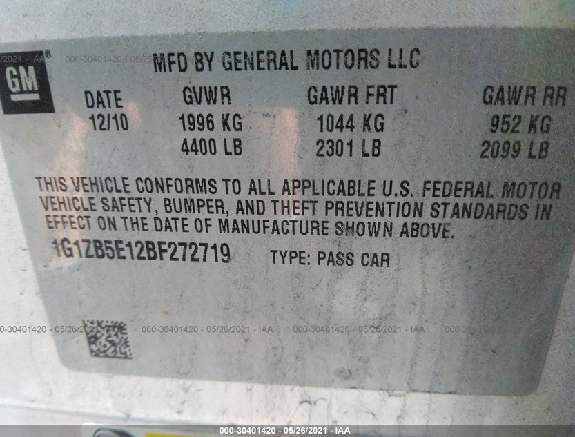 1G1ZB5E12BF272719