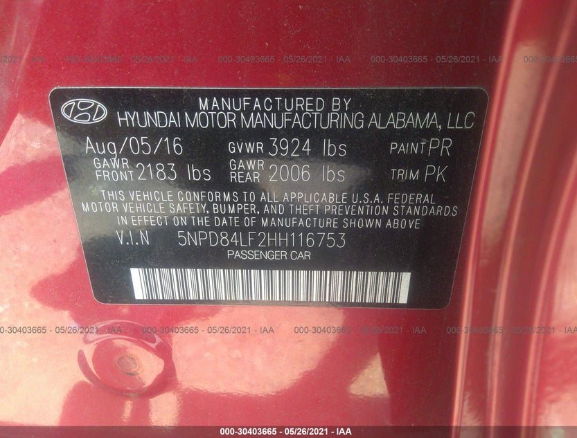 5NPD84LF2HH116753