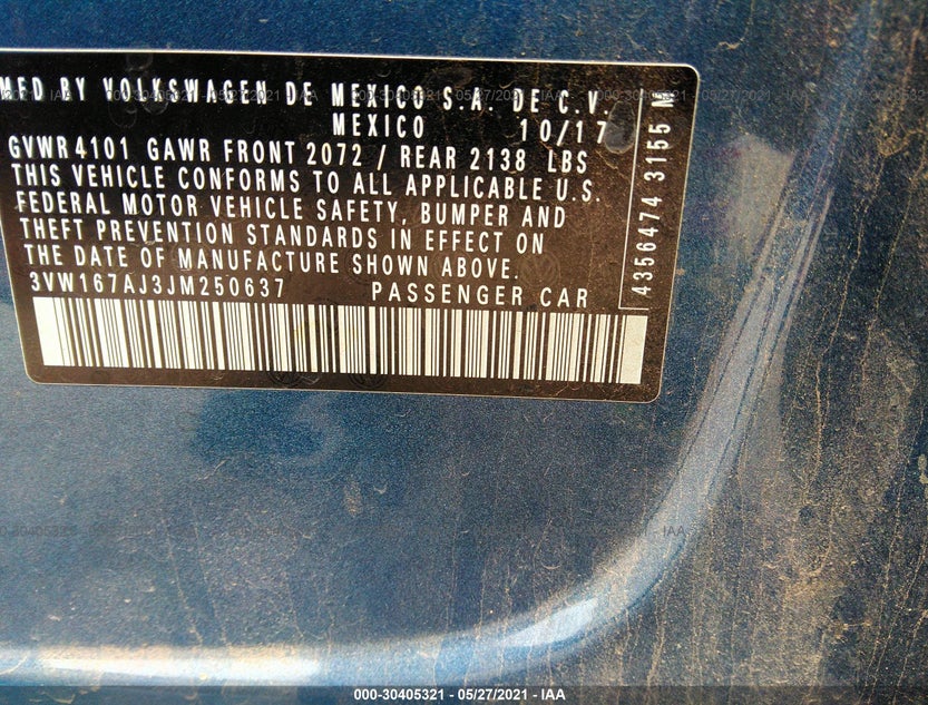 3VW167AJ3JM250637